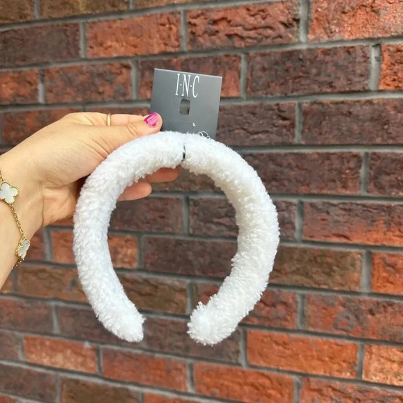 White Puffy Headband - Picture 5 of 7